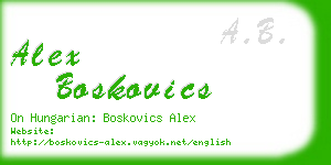 alex boskovics business card